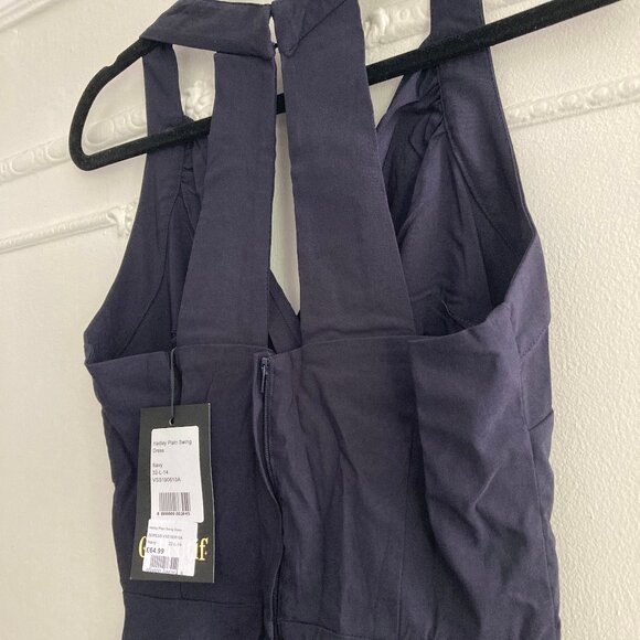 *NEW* Collectif Hadley plain navy swing dress with pockets size L - Picture 6 of 11